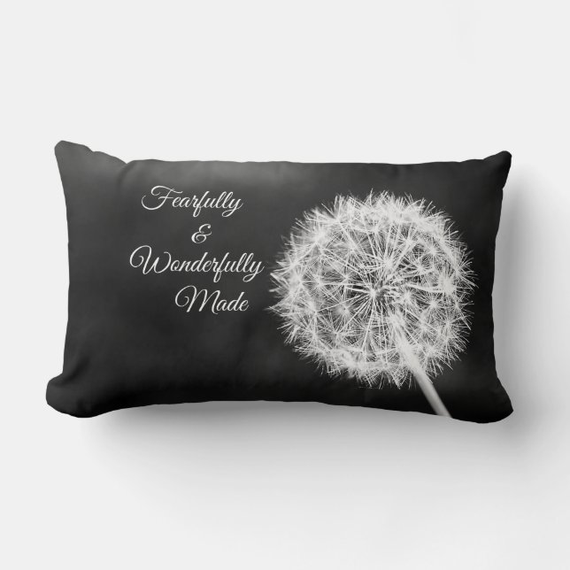 Fearfully and Wonderfully Made Bible Verse Lumbar Cushion (Front)