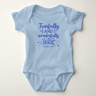 Fearfully and Wonderfully Made - Blue Baby Bodysuit