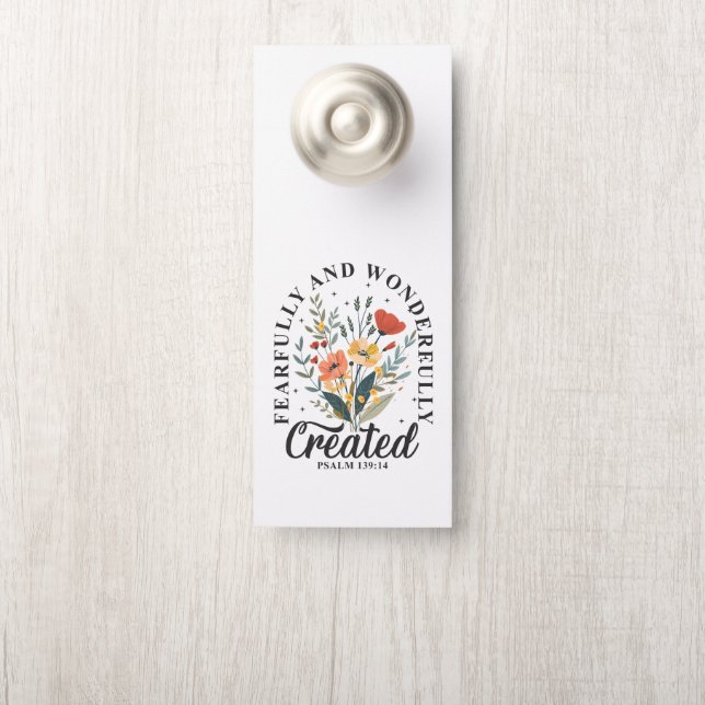 Fearfully and Wonderfully Made Door Hanger (On Knob)