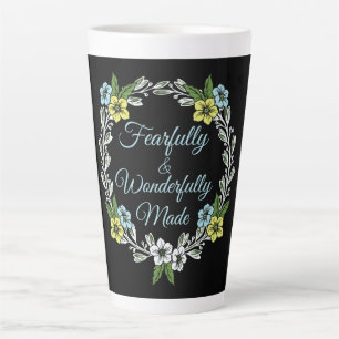 Fearfully And Wonderfully Made Floral Latte Mug