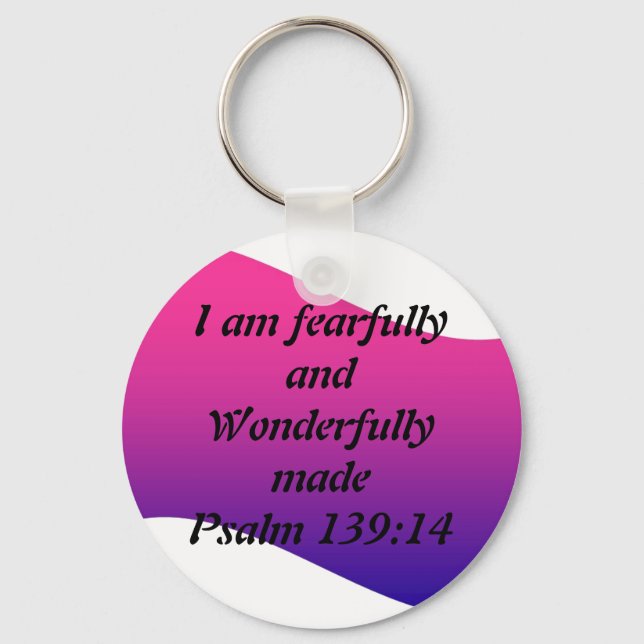 Fearfully and Wonderfully Made Key Ring (Front)