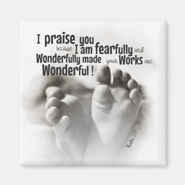 Fearfully and wonderfully made magnet (Front)
