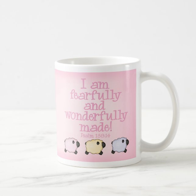 Fearfully and Wonderfully Made - Pink Coffee Mug (Right)