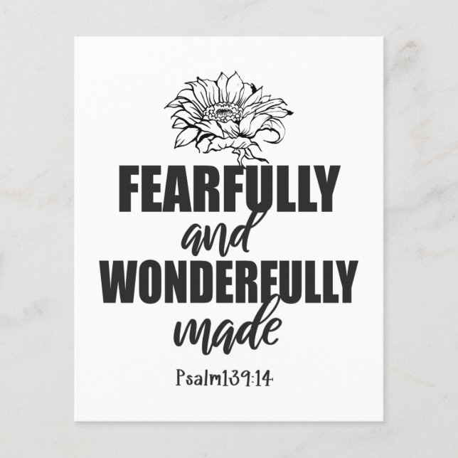 Fearfully And Wonderfully Made Psalm 139 14 (Front)