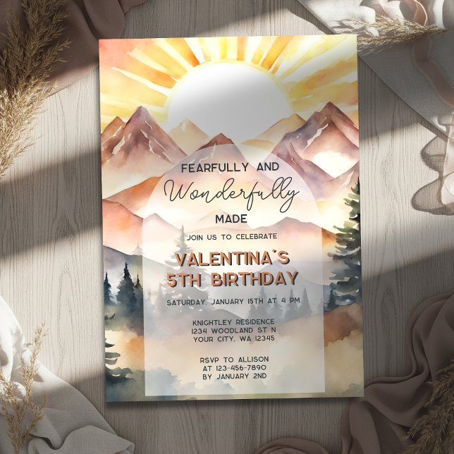 Fearfully and Wonderfully Made Psalm 139 Birthday Invitation (Creator Uploaded)