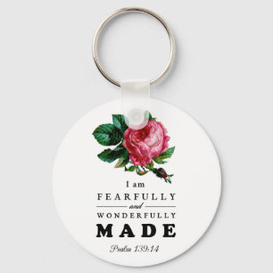 Fearfully and Wonderfully Made - Rose Key Ring