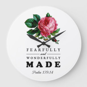 Fearfully and Wonderfully Made - Rose Large Clock
