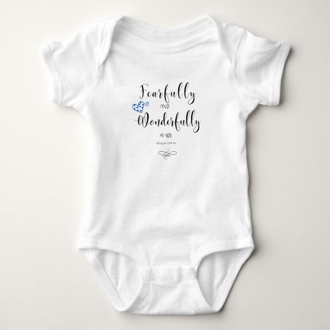 Fearfully and Wonderfully Made Scripture Baby Suit Bodysuit (Front)