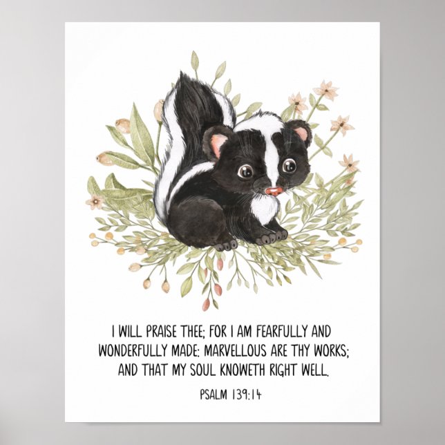 Fearfully And Wonderfully Made, Watercolor Bible Poster (Front)