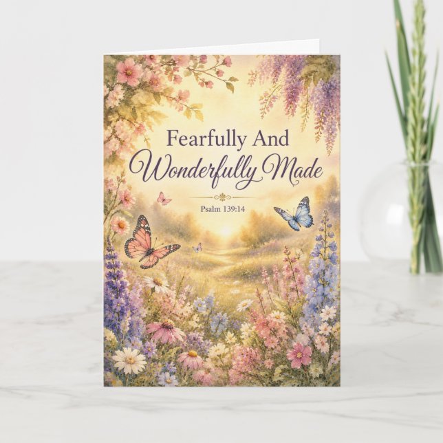 Fearfully And Wonderfully Made Watercolor  Card (Front)