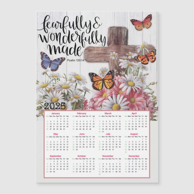 Fearfully and wonerfully made 2025 Calendar  (Front)