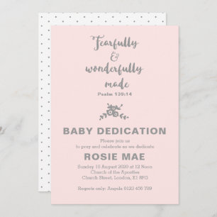 Fearfully & Wonderfully Made Baby Dedication Invitation