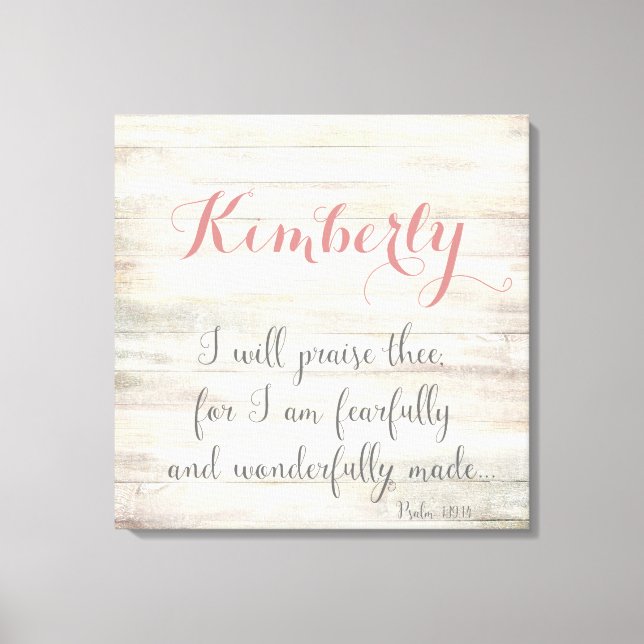 Fearfully & Wonderfully Made - Ps. 139:14 Canvas Print (Front)