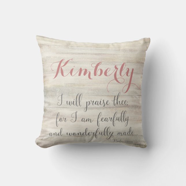 Fearfully & Wonderfully Made - Ps. 139:14 Cushion (Front)