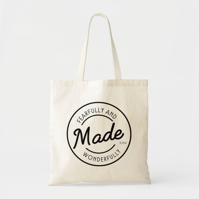 Fearfully & Wonderfully Made Vintage Stamp Tote Bag (Front)