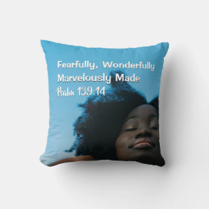 FEARFULLY WONDERFULLY MADE Woman Colour Christian Cushion