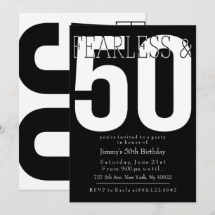 Fearless 50th Birthday Invitations