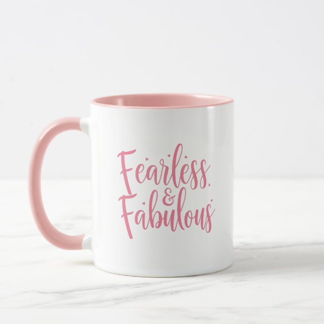 Fearless and Fabulous Empowerment Typography Mug (Left)