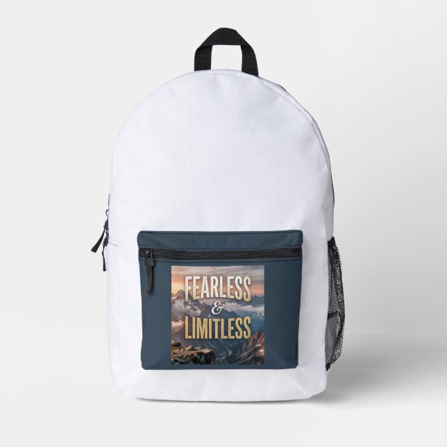 Fearless and Limitless Printed Backpack (Front)