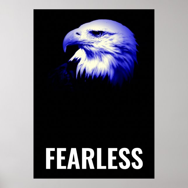 Fearless Bald Eagle Motivational Courage Artwork Poster (Front)