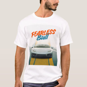 Fearless Bull Lamborghini Supercar White Graphic T-Shirt