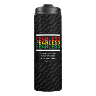 FEARLESS Christian Scripture Psalm 27 Black Thermal Tumbler