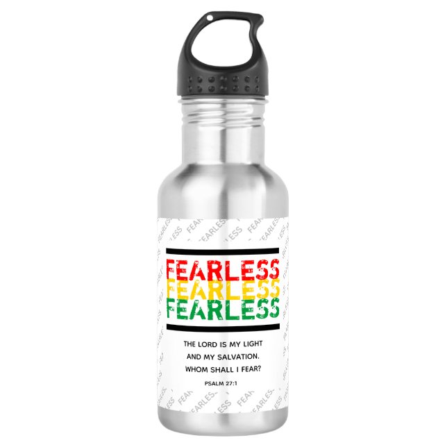 FEARLESS Christian Scripture Psalm 27 WH 532 Ml Water Bottle (Front)