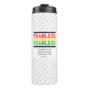 FEARLESS Christian Scripture Psalm 27 White Thermal Tumbler