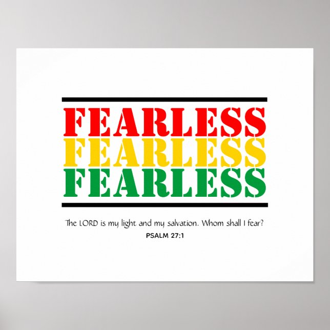 FEARLESS Customisable Psalm 27 Christian Scripture Poster (Front)
