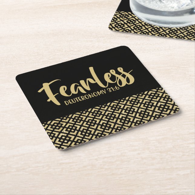 Fearless Deuteronomy 31:16 Paper Coaster (Angled)