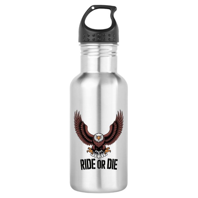 Fearless Eagle Rider – Bold Biker Spirit 532 Ml Water Bottle (Front)