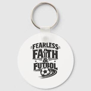 Fearless Faith And Futbol, Christian Soccer Key Ring