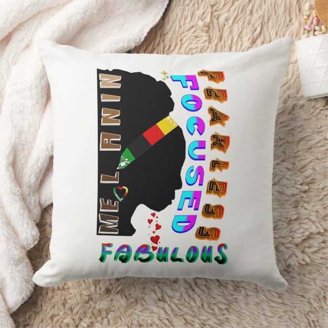 Fearless Focused Fabulous Melanin Cushion (Blanket)