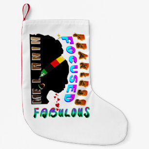 Fearless Focused Fabulous Melanin Small Christmas Stocking