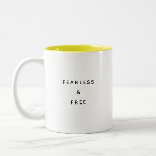 Fearless & Free Typography Modern Two-Tone Mug