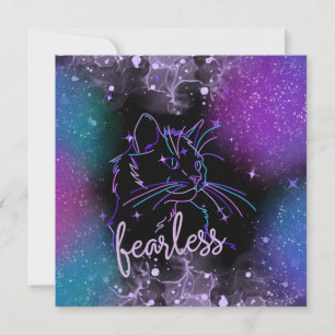 Fearless Galaxy Cat Card