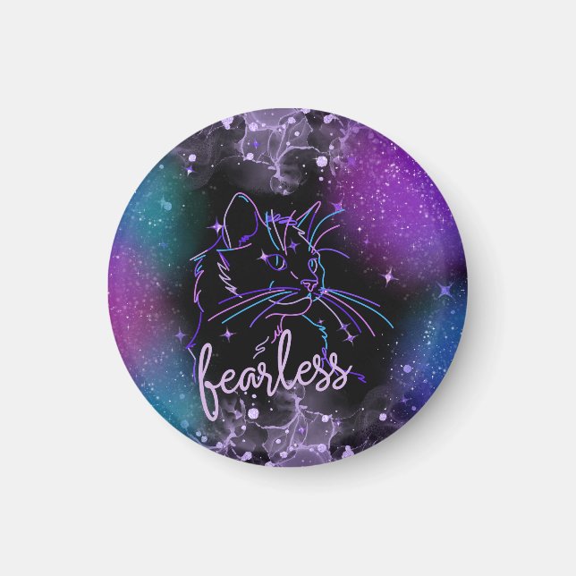Fearless Galaxy Cat  Magnet (Front)