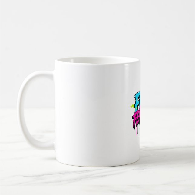 Fearless Graffiti Tee - Colourful Spray Paint Desi Coffee Mug (Left)