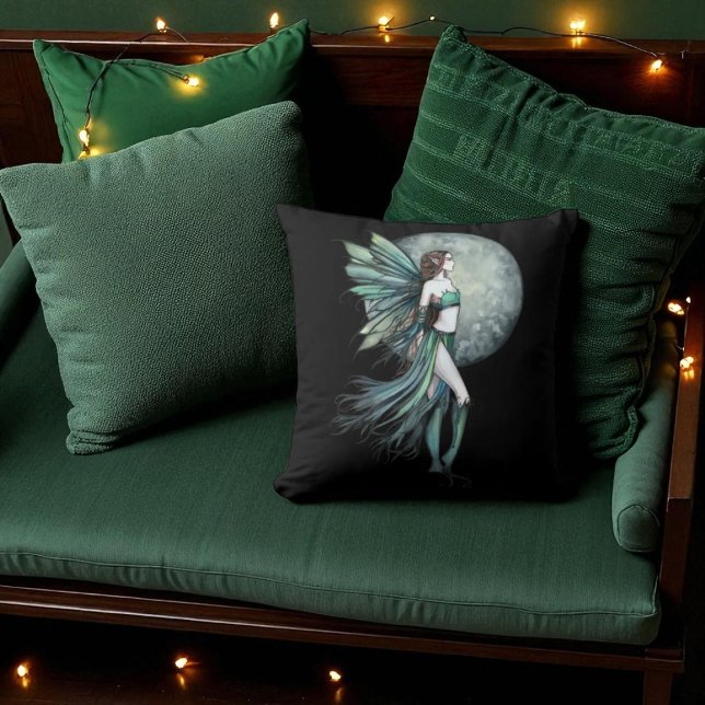Fearless Green Fairy Fantasy Art by Molly Harrison Cushion (Creator Uploaded)