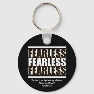 FEARLESS Inspirational Christian Black White Key Ring