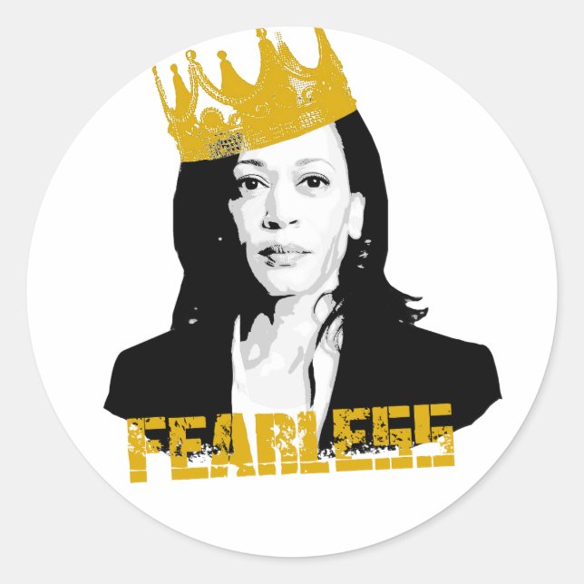 Fearless Kamala Harris Classic Round Sticker (Front)