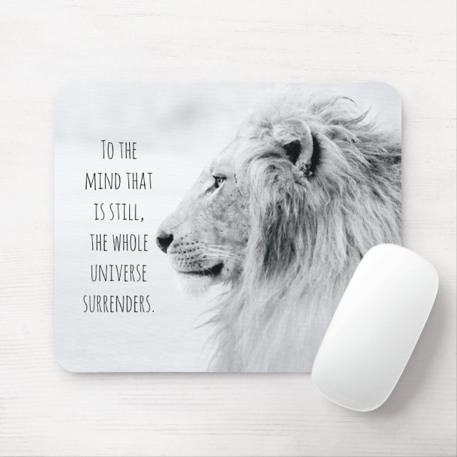 Fearless Lion Best Quote Personalised Name Mouse Mat (With Mouse)