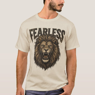 Fearless Lion Portrait Vintage Graphic T-Shirt