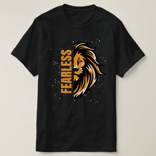 Fearless - Men's Black Printed T-Shirt (Design Front)