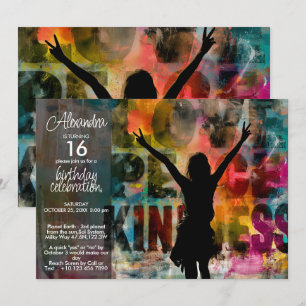 Fearless Modern Urban Peace Art Invitation