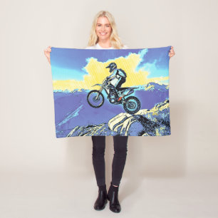 Fearless - Motocross Rider Fleece Blanket