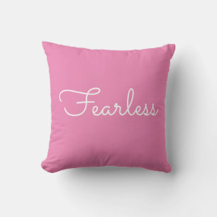 Fearless - Pink Decorative Throw Pillow