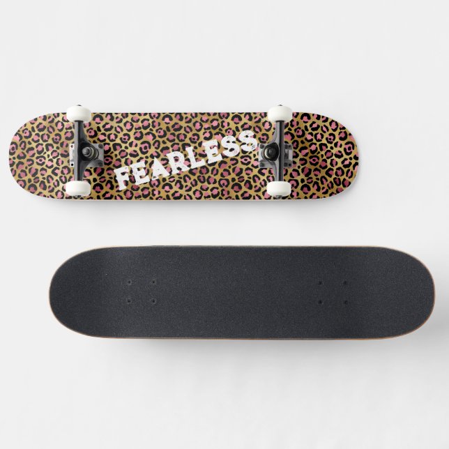 FEARLESS  Pink Leopard Wild Animal Print  Skateboard (Horz)
