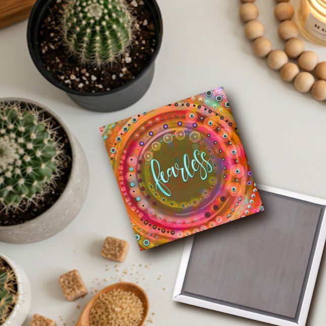 Fearless Pretty Fun Abstract Modern Inspirivity Magnet (Creator Uploaded)