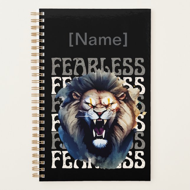 Fearless Roar – Bold Lion  Planner (Front)